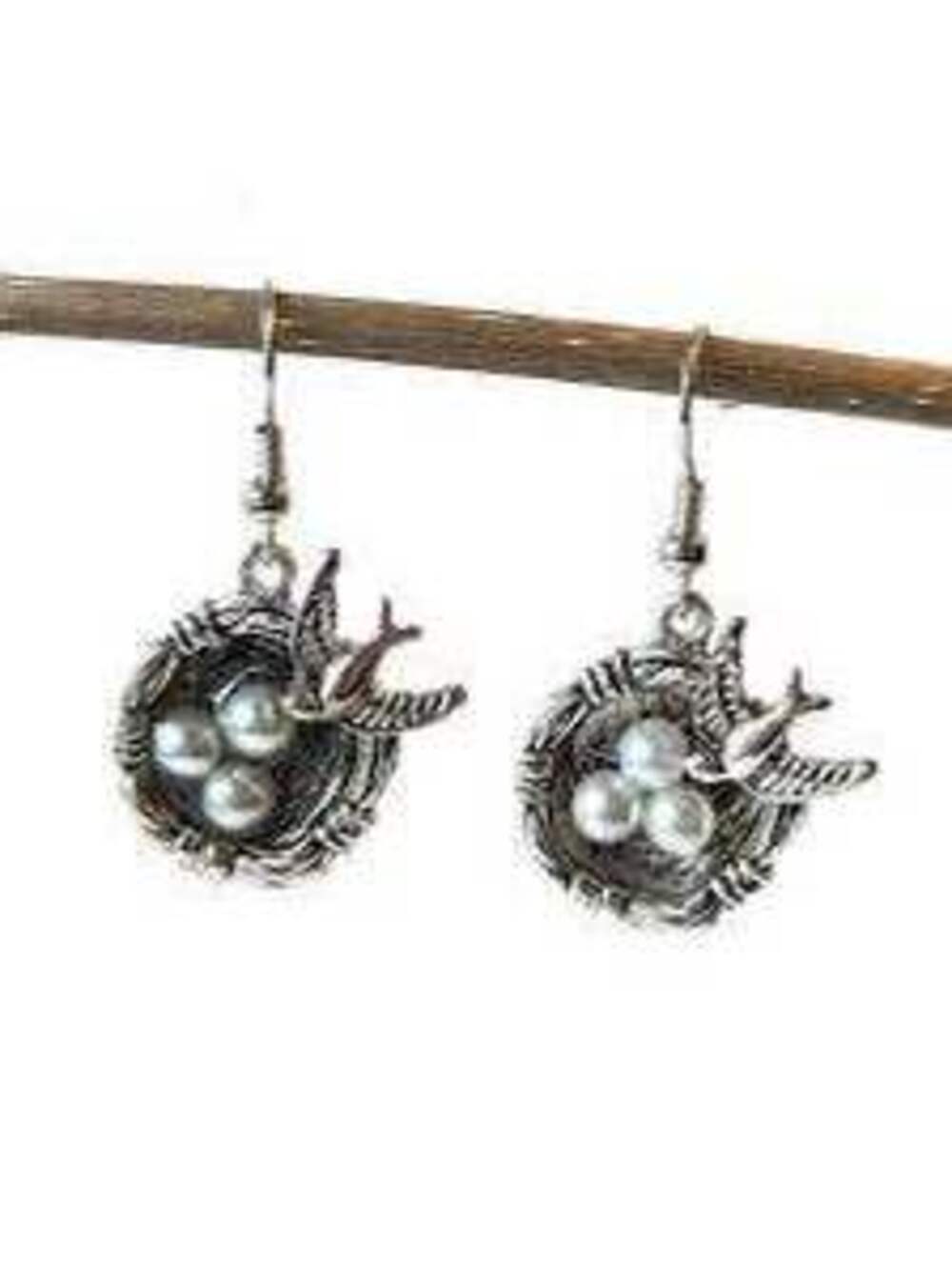Tiny birds in the nest earrings. Brand new.